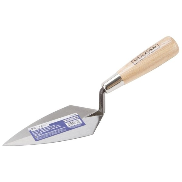 Vulcan Brick Trowel, 5.5 in L Blade, 2.875 in W Blade, HCS Blade, Hardwood Handle - 16655