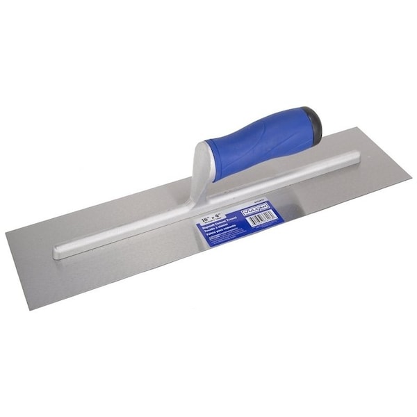 Vulcan Cement Trowel, 16 in L Blade, 4 in W Blade, Right Angle End, Ergonomic Handle, Plastic Handle - 36206