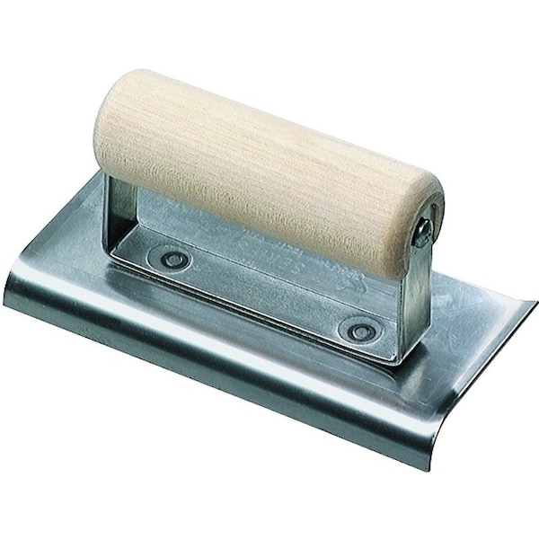 Marshalltown Hand Edger, 6 in L Blade, 3 in W Blade, Steel Blade, 1/2 in Lip, 3/8 in Lip Radius, Wood Handle - CE384