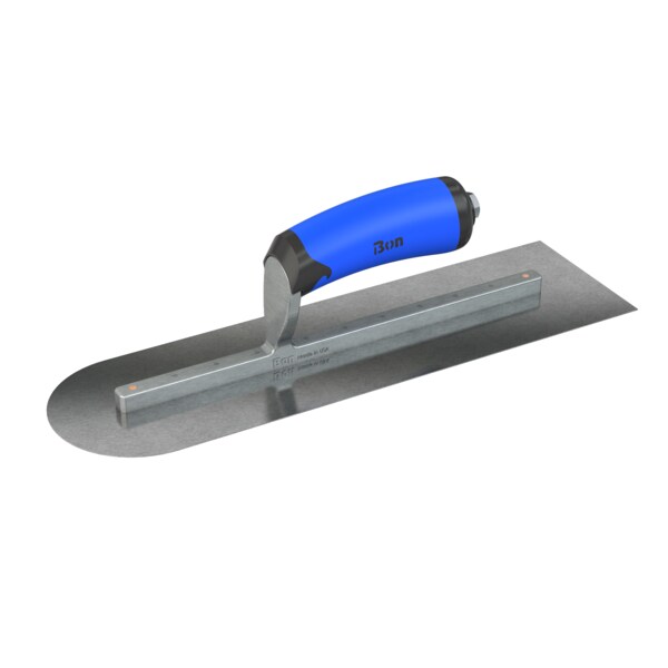 Steel City Trowels By Bon el, Square/Round End, Carbon Steel, 14 X 4, Comfort Grip - 67-260