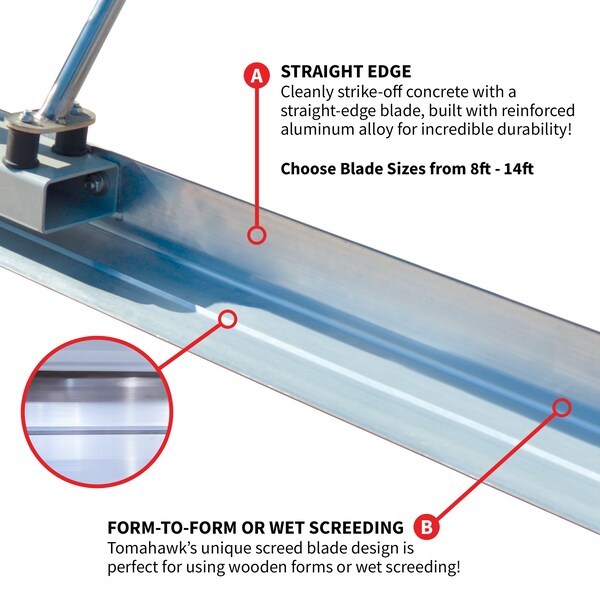 Tomahawk Power 37.7cc Gas Concrete Power Screed and 10ft Aluminum Board Straight Edge - TVSA-T + TSB10-E