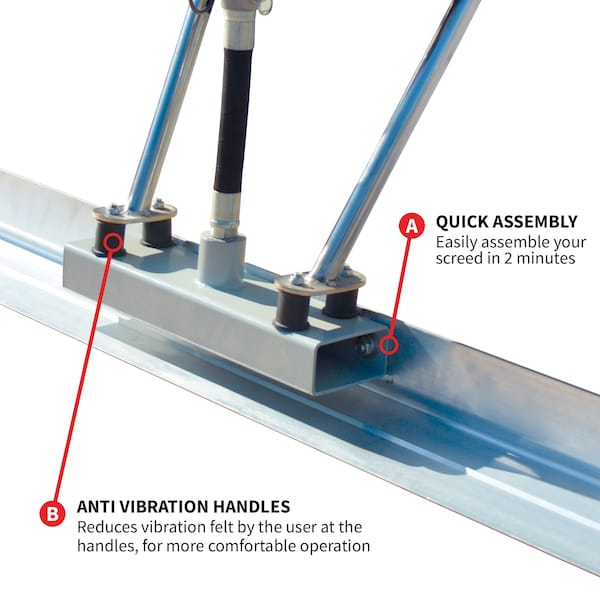 Tomahawk Power 37.7cc Gas Concrete Power Screed and 10ft Aluminum Board Straight Edge - TVSA-T + TSB10-E