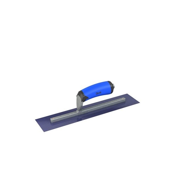 Bon Tool Ultra Flex Blue Steel Finishing Trowel - Square End 14" x 3" with Comfort Wave Handle - 67-320