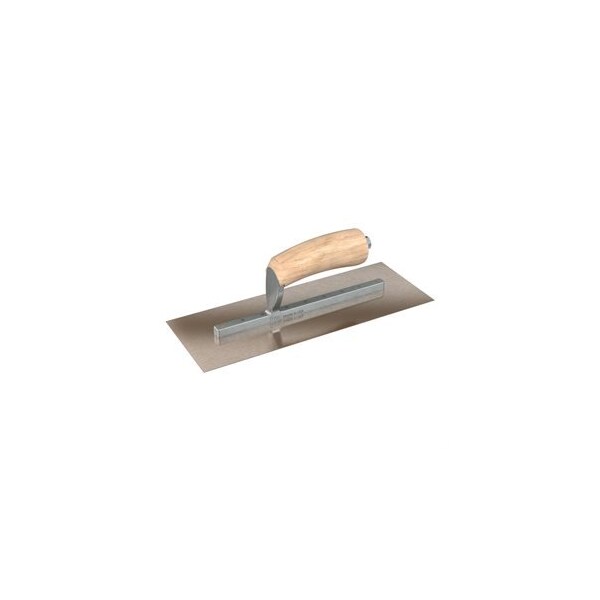 Bon Tool Razor Stainless Steel Finishing Trowel - Square End - 11-1/2" x 4-1/2" with Camel Back Wood Handle - 66-305