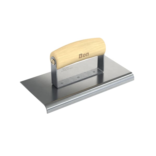 Bon Tool Edger, Stainless Steel 8" X 4", 3/8" Radius X 1/2" Lip Wood Handle - 12-457