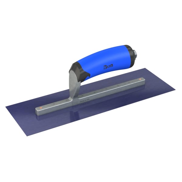 Steel City Trowels By Bon Bon 67-176 Finish Trowel, Square, Blue Steel, 12 X 4, Comfort Grip - 67-176