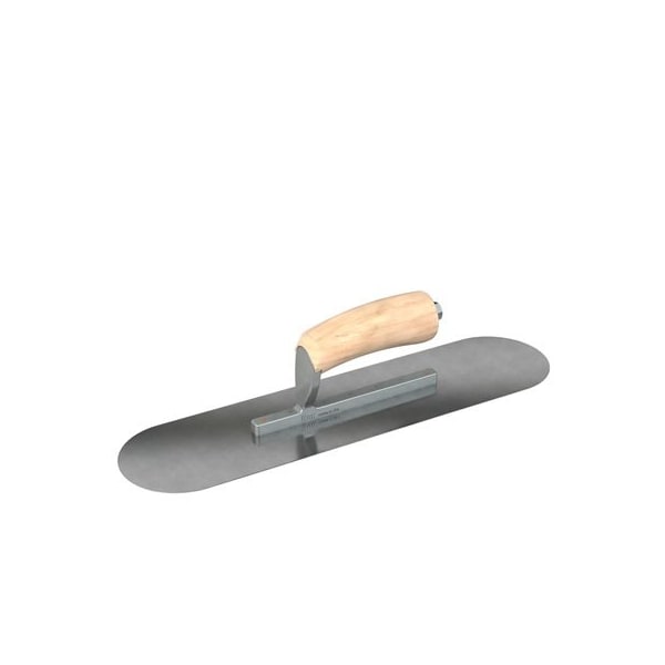 Bon Tool Carbon Steel Pool Trowel - 12" x 3--1/2" with Camel Back Wood Handle - 66-205