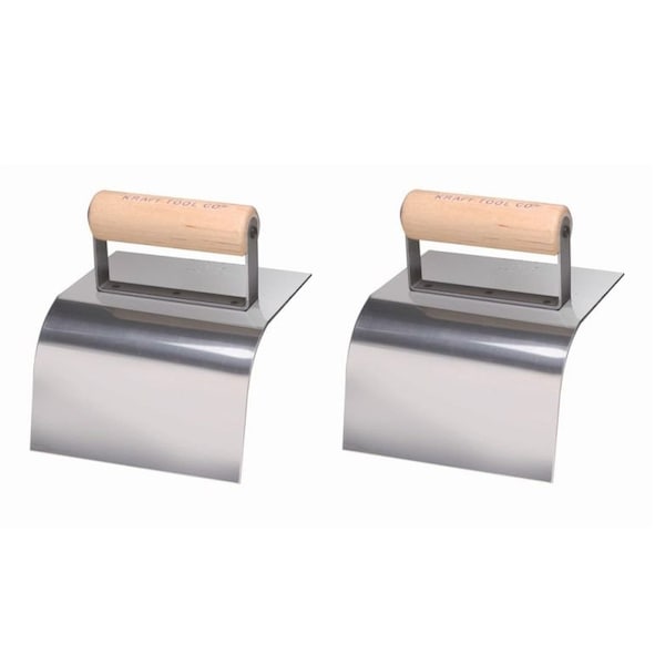 Kraft Tool Co. CF193 6 in. x 5 in. Curb Tool with 2 in. Radius and Wood Handle, 2PK - CF193-2