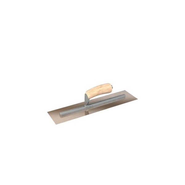 Steel City Trowels By Bon Bon 66-126 Finish Trowel, Square, Golden Stainless, 14 X 5, Wood - 66-126