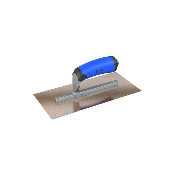 Bon Tool Golden Stainless Steel Finishing Trowel - Square End - 10" x 4-1/2" - Comfort Wave Handle - 67-110