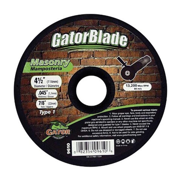 Gator Grit 9610 45 x 05 x 088 in Masonry Wheel - 2463875