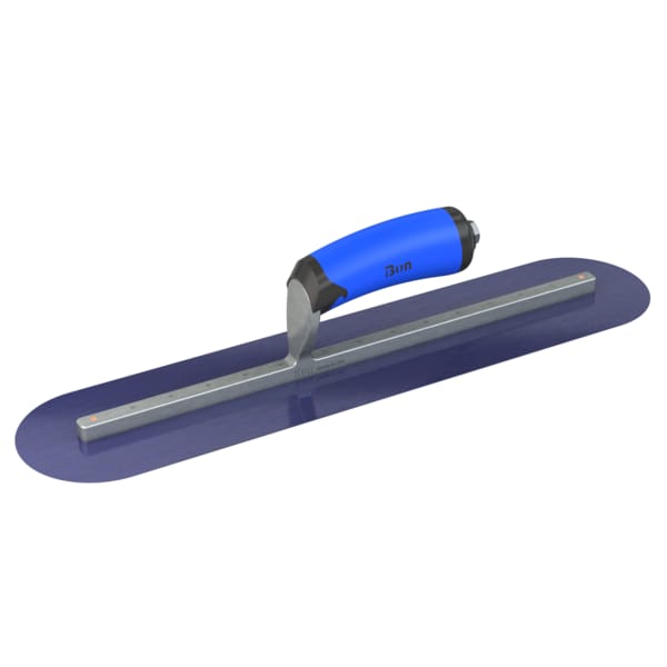 Steel City Trowels By Bon Bon 67-154 Finish Trowel, Round, Blue Steel, 18 X 4, Comfort Grip - 67-154