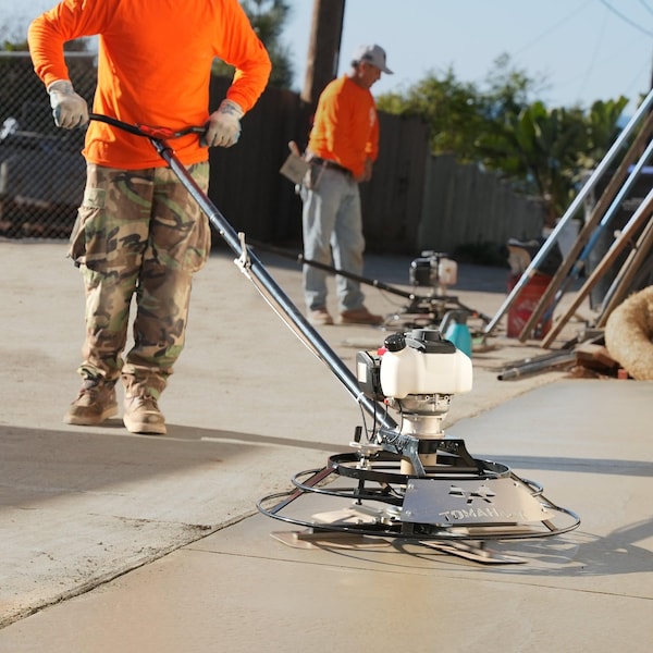 Tomahawk Power 30in Honda Portable Concrete Power Trowel with 18ft Bull Float Handle 1.6HP GX35 Engine - JXPT30H