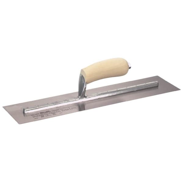 Tool 4in. X 14in. Finishing Trowel With Curved Wood Handle - TO1583540