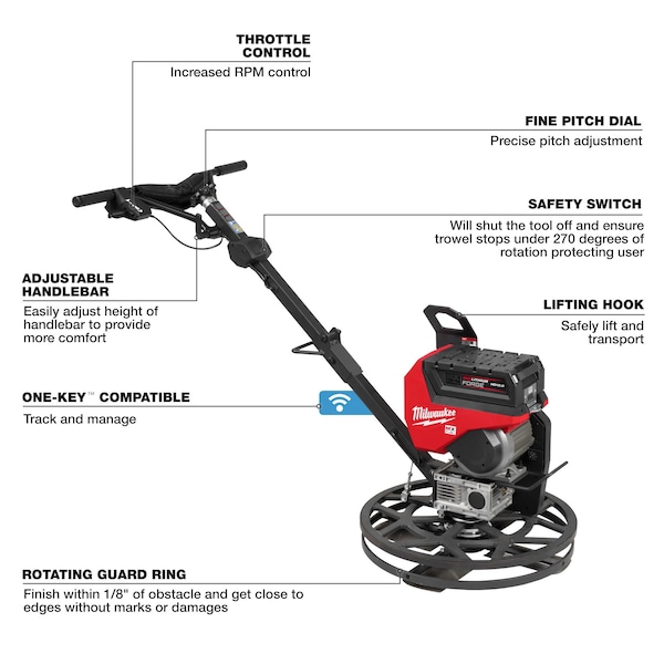 Milwaukee Tool MX FUEL 24 in. Walk-Behind Edging Trowel Kit - MXF324-2HD