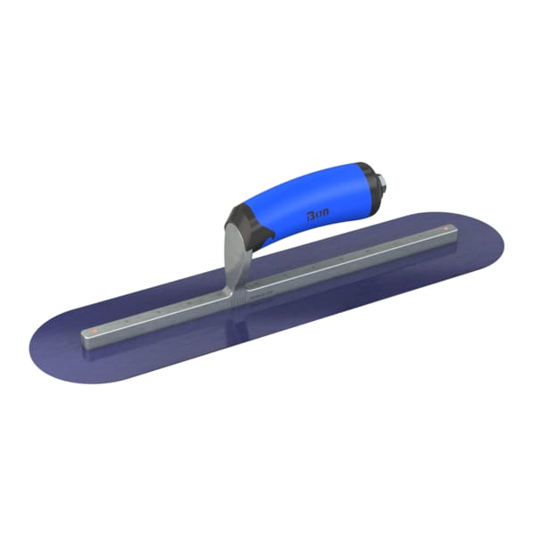 Steel City Trowels By Bon Bon 67-152 Finish Trowel, Round, Blue Steel, 16 X 4, Comfort Grip - 67-152
