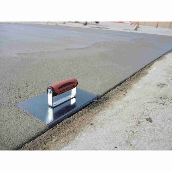 Marshalltown Concrete Hand Edger, Blue Steel Hand Edger, Straight End Edger, 9 x 6 inch Edger, 1/2 inch Radius - 166BD