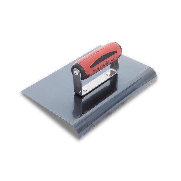 Marshalltown Concrete Hand Edger, Blue Steel Hand Edger, Straight End Edger, 9 x 6 inch Edger, 1/2 inch Radius - 166BD