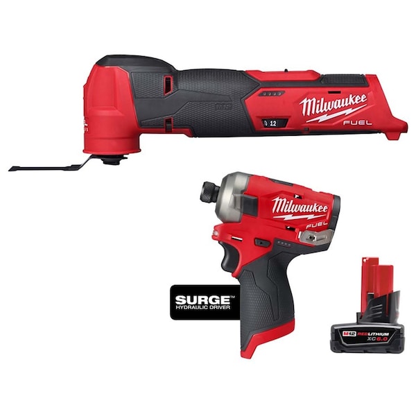 Milwaukee Tool Cordless Multi-Tool, Hyd. Drvr, 6.0 Bat - 2526-20, 2551-20, 48-11-2460
