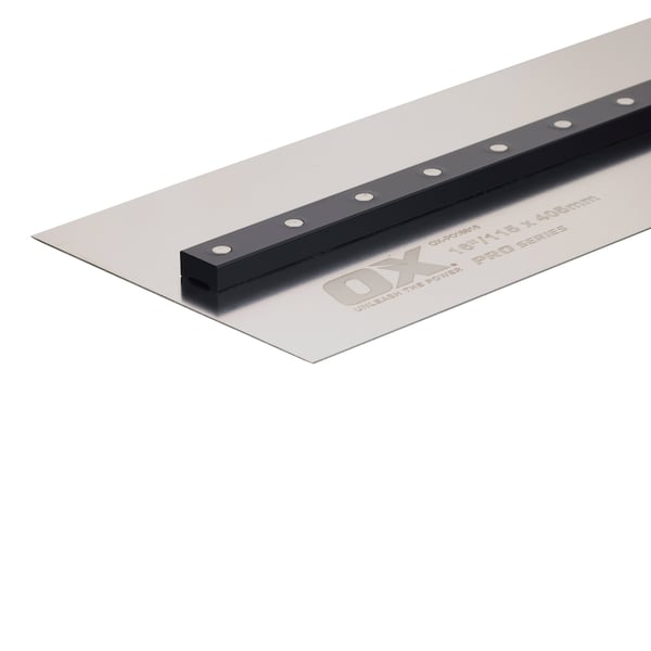 Ox Tools Pro SST Square Cement Finishing Trowel - OX Grip | 4.5" x 16" / 115mm x 405mm - OX-P018816