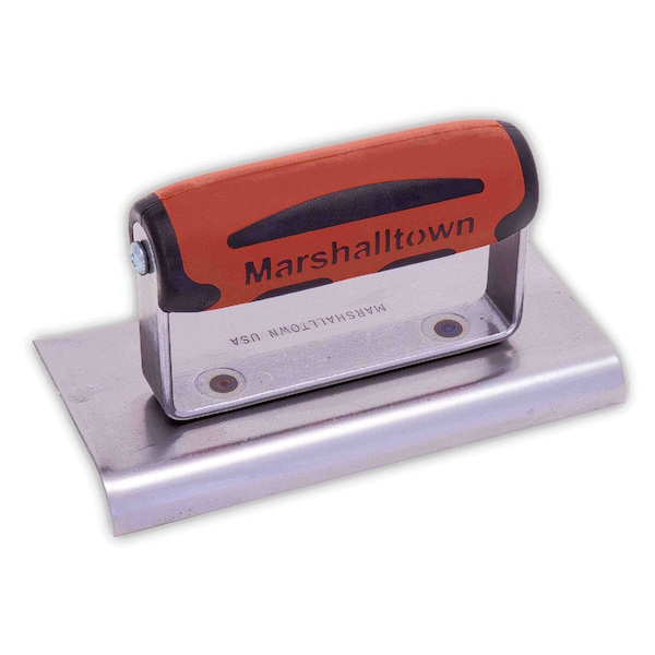 Marshalltown Carbon Steel Hand Edger, Concrete Edger, Curved & Straight Edger, 6 x 3in. Edger, 3/8in. Radius - 176D