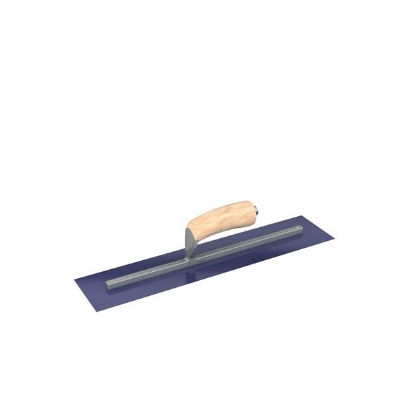 Bon Tool Ultra Flex Blue Steel Finishing Trowel - Sqaure End - 18" x 4" with Camel Back Wood Handle - 66-325