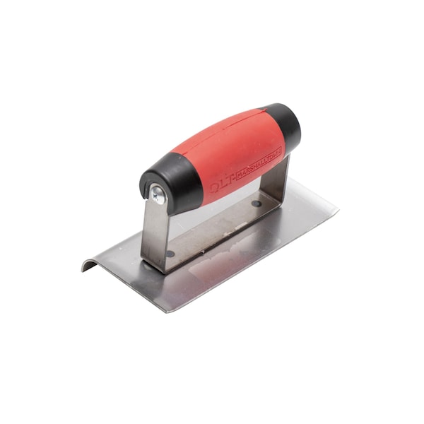 Qlt Curved End Hand Edger, Concrete Edger, Carbon Steel, 6 x 3 inch Edger, 3/8 inch Radius - HESG63