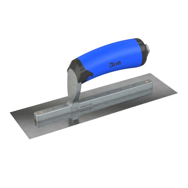 Steel City Trowels By Bon Finish Trowel, Square, Carbon Steel, 10 X 3, Comfort Grip - 67-215