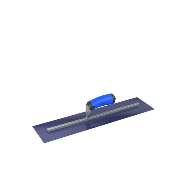 Bon Tool Ultra Flex Blue Steel Finishing Trowel - Square End 20" x 5" with Comfort Wave Handle - 67-328