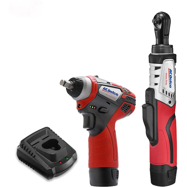 Acdelco G12 K3 Combo 1/4" Ratchet (BLDC) 3/8" Impact Wrench 2-Battery - ARW12102-K3