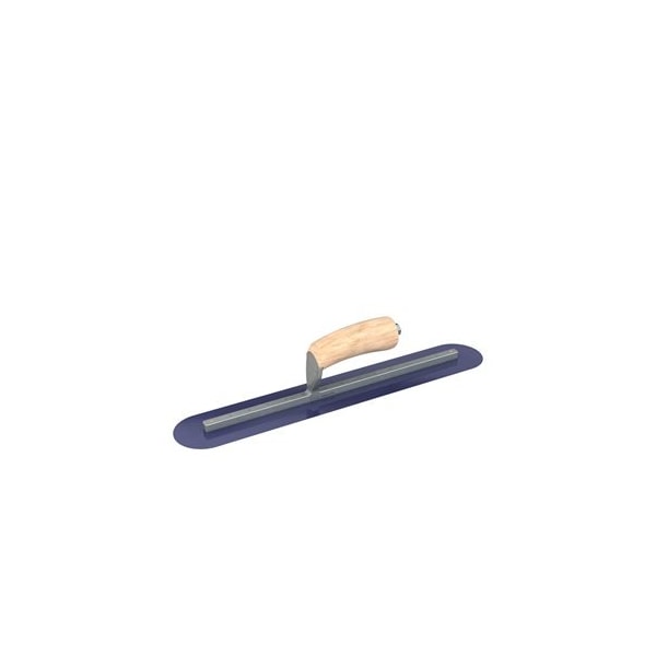 Steel City Trowels By Bon Bon 66-153 Finish Trowel, Round, Blue Steel, 18 X 3, Wood - 66-153