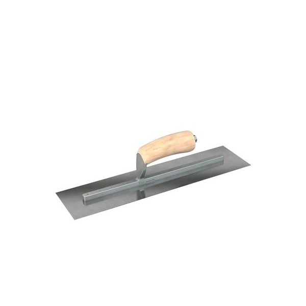 Bon Tool Carbon Steel Finishing Trowel - Square End - 11" x 4-1/2" with Camel Back Wood Handle - 66-221