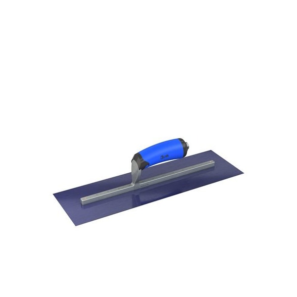 Bon Tool Ultra Flex Blue Steel Finishing Trowel - Square End 16" x 5" with Comfort Wave Handle - 67-324