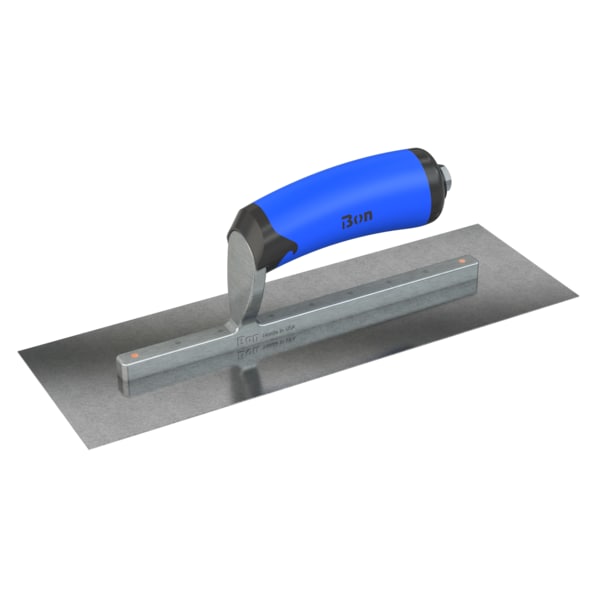 Steel City Trowels By Bon Finish Trowel, Square, Carbon Steel, 12 X 4, Comfort Grip - 67-224