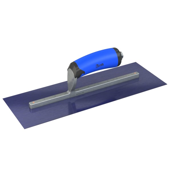 Steel City Trowels By Bon Bon 67-179 Finish Trowel, Square, Blue Steel, 14 X 5, Comfort Grip - 67-179