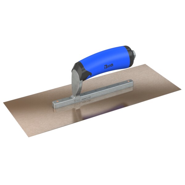 Steel City Trowels By Bon Finish Trowel, Sqr, Golden Stainless, 13X5, Comfort Grip, Short Shank - 67-141