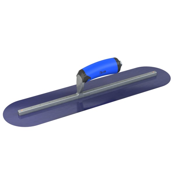 Steel City Trowels By Bon Bon 67-156 Finish Trowel, Round, Blue Steel, 20 X 5, Comfort Grip - 67-156