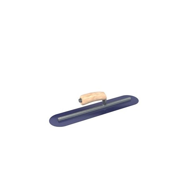 Steel City Trowels By Bon Bon 66-154 Finish Trowel, Round, Blue Steel, 18 X 4, Wood - 66-154