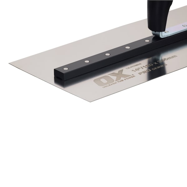 Ox Tools Pro SST Square Cement Finishing Trowel - OX Grip | 4.75" x 14" / 120mm x 356mm - OX-P018814