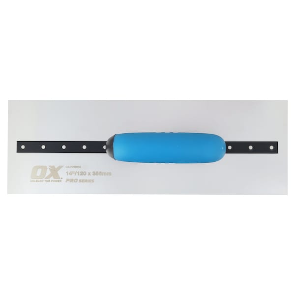 Ox Tools Pro SST Square Cement Finishing Trowel - OX Grip | 4.75" x 14" / 120mm x 356mm - OX-P018814