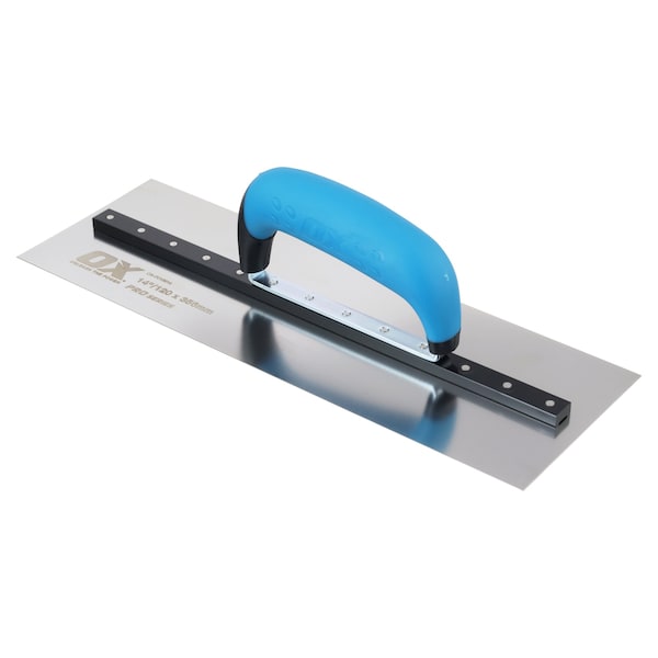 Ox Tools Pro SST Square Cement Finishing Trowel - OX Grip | 4.75" x 14" / 120mm x 356mm - OX-P018814