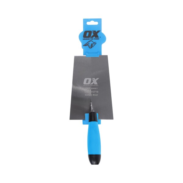 Ox Tools Pro Carbon Steel Bucket/Square Front Trowel - OX Grip | 7" / 180mm - OX-P013718
