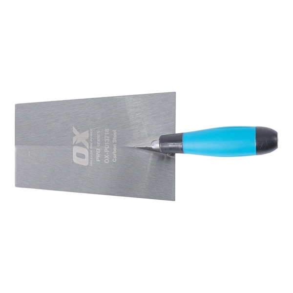 Ox Tools Pro Carbon Steel Bucket/Square Front Trowel - OX Grip | 7" / 180mm - OX-P013718