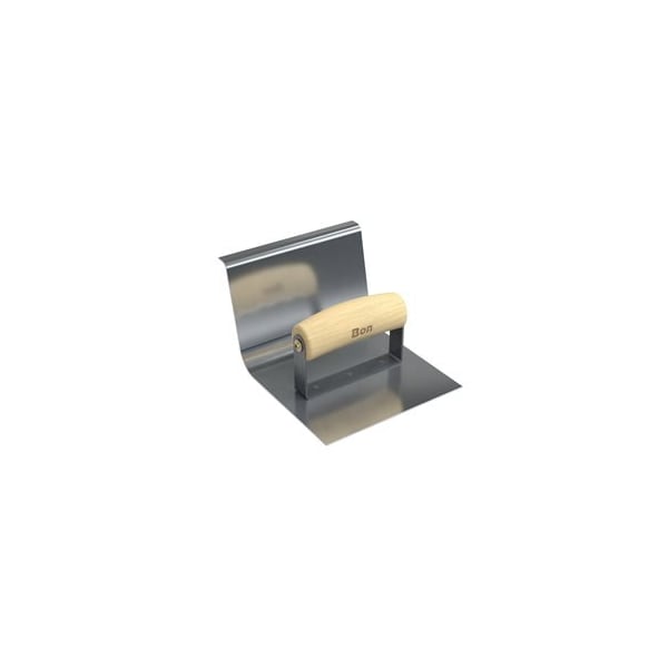 Bon Tool Epoxy Base Tool, SS, 6" X 6", 3/4" Radius 4" Lip Wood Handle - 22-814