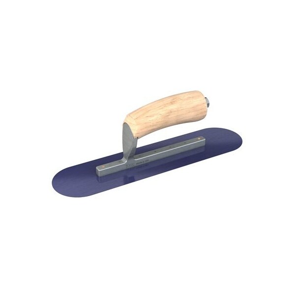 Bon Tool Blue Steel Pool Trowel - 12" x 3-1/2" with Camel Back Wood Handle - 66-162