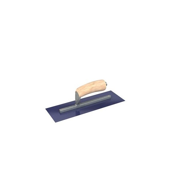 Steel City Trowels By Bon Bon 66-176 Finish Trowel, Square, Blue Steel, 12 X 4, Wood - 66-176