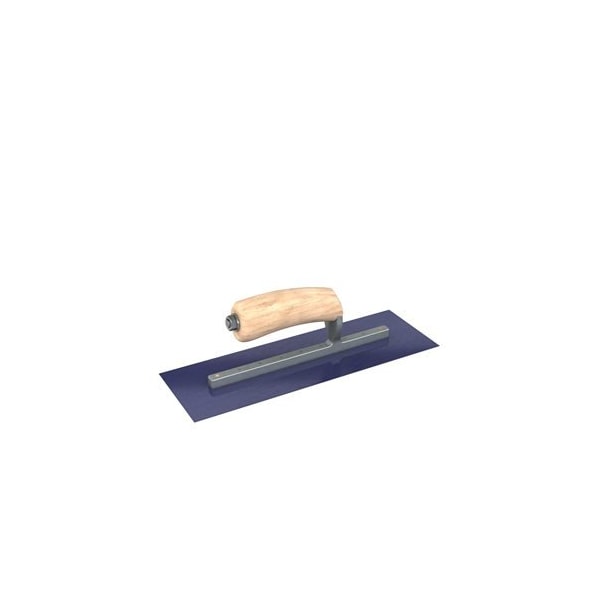 Steel City Trowels By Bon Bon 66-176 Finish Trowel, Square, Blue Steel, 12 X 4, Wood - 66-176