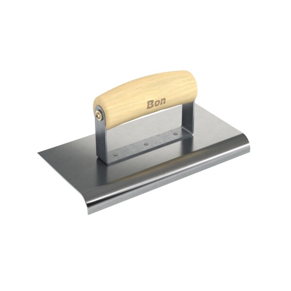 Bon Tool Edger, Stainless Steel 8" X 4", 1/2" Radius X 5/8" Lip Wood Handle - 12-450
