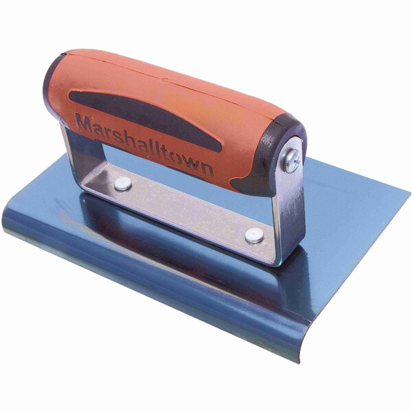 Marshalltown Concrete Hand Edger, Blue Steel Hand Edger, Straight End Edger, 6 x 4 inch Edger, 1/2 inch Radius - 159BD