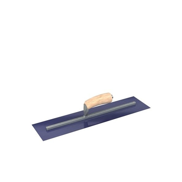 Bon Tool Ultra Flex Blue Steel Finishing Trowel - Sqaure End - 20" x 5" with Camel Back Wood Handle - 66-328